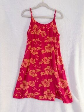 Abercrombie Kids Dress Girls 11/12 Pink Hawaiian Floral Summer Vacation Soft